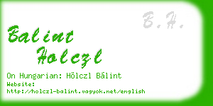 balint holczl business card